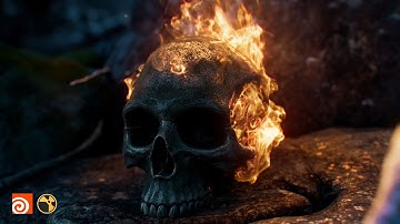 Houdini Skull Fire simulation | PyroFX Minimal OpenCL Solve