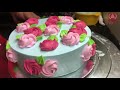 Easy Flower Cake Decorating Tutorial with Whipped Cream | Buttercream Flowers Cake