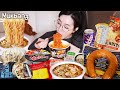 a Convenience store mukbang❤️spicy noodle, Kilbasa sosseji ,carbonara pasta, potato salad, chocolate
