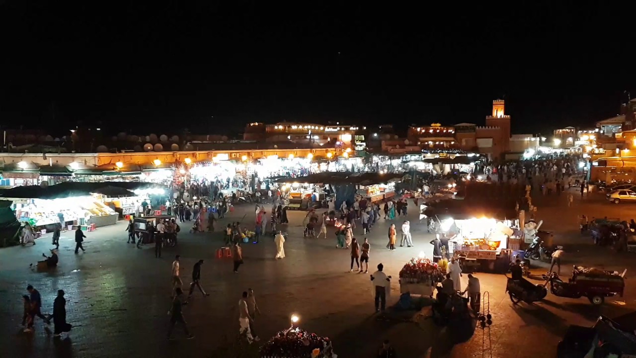 Marrakech medina at night