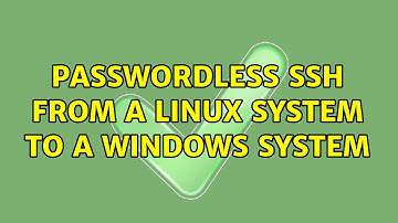 Passwordless SSH from a Linux system to a windows system