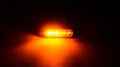 V1SUPERSTORE L01-105 Amber/White 6-LED Surface Mount Emergency Hazard Strobe Beacon Flashing Light