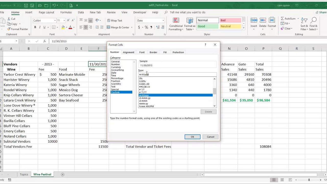 Format cells and worksheets instruction video - YouTube