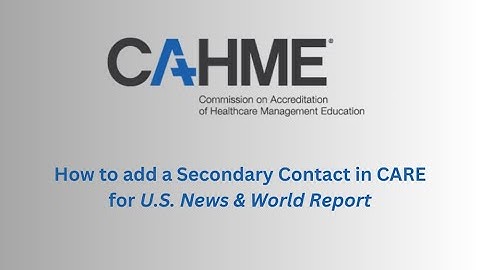 How to add secondary contact for U.S. News & World Report.
