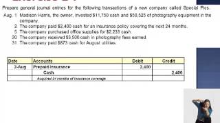 Analyzing and Recording Transactions Exercise 2-7 Answers