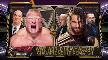 Seth Rollins Vs Brock Lesnar Campeonato WWE - WWE Raw 30/03/2015 (En Español)