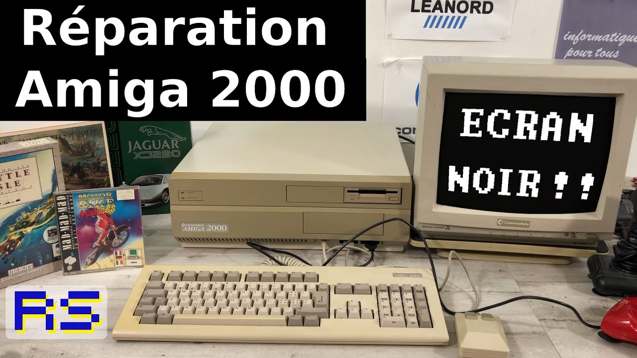 Remise en marche Amiga 2000 écran noir - YouTube
