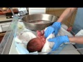 Rhys Mulhall's very first shower at the hospital