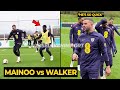 Kyle walker seen frustrated when facing kobbie mainoo in englands training  manchester united news