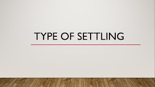 Type of settling