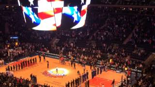 American national anthem Knicks game