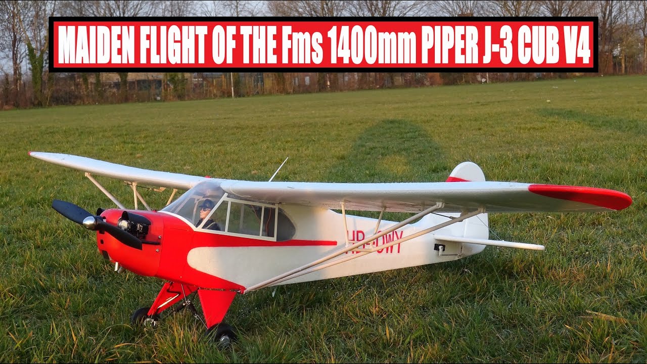 MAIDEN FLIGHT OF THE Fms 1400mm PIPER J-3 CUB V4 - YouTube
