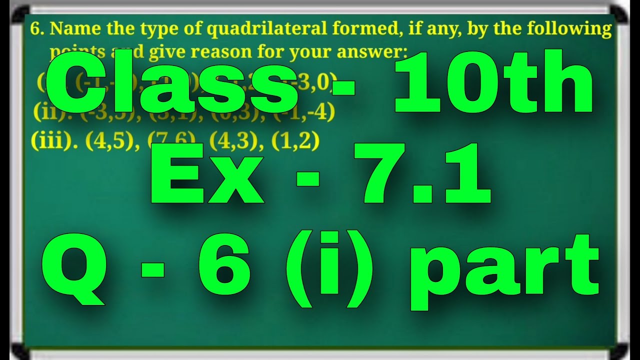 Ex 7.1 q 6 || Class 10th Chapter 7 Coordinate Geometry Exercise 7.1 ...