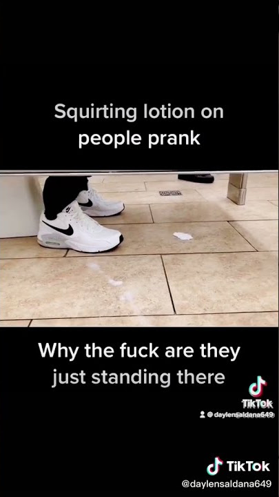 guy squirts lotion on people's shoes