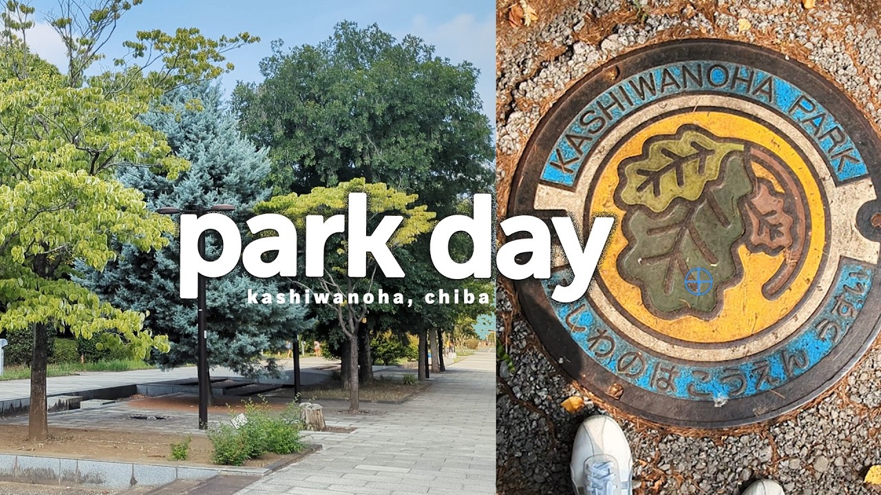 a relaxing park walk in kashiwanoha, chiba japan | morning walk, nature & food