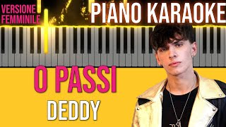 0 Passi  - Deddy | KARAOKE Femminile 🎤🎹 (Instrumental + Tutorial) | 4k 😎