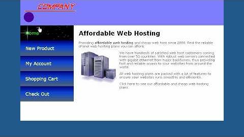 CSS Vertical Menu tutorial - Example Website