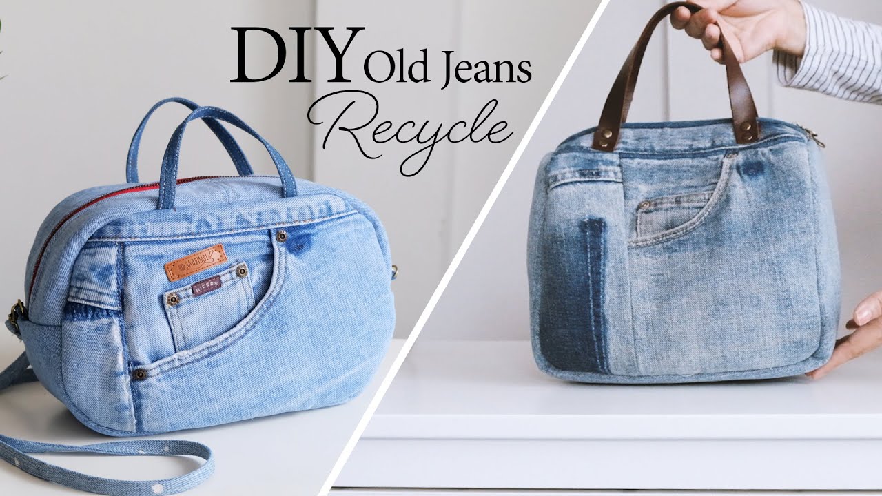 2 Ideas How to make denim reuse bag | Sewing Tutorial - YouTube