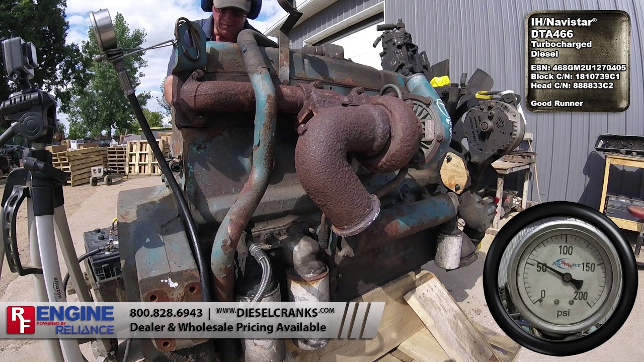 IH/Navistar® DTA466 Good Running Engine (IH466TEC1 2912645) YouTube