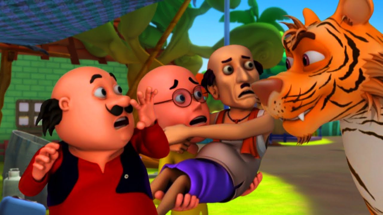 Tiger आया Furfuri Nagar मे कोई बचाओ ! | Motu-Patlu