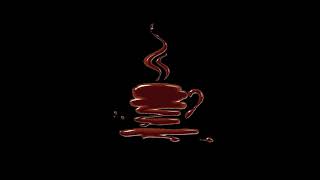 Футаж HD. Нарисованная чашка кофе. Черный фон