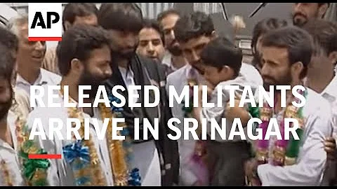 India - Released Militants Arrive In Srinagar