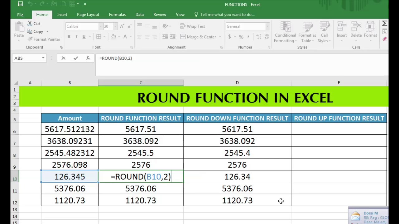 Roundup Excel