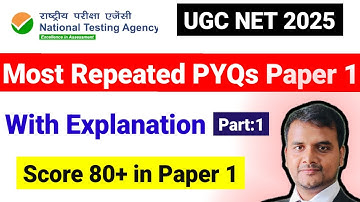 Class 1 : Most Repeated PYQs | UGC NET Paper 1 PYQs | UGC NET PYQs with Explanation| UGC NET MENTOR