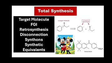 Total Synthesis - Retrosynthesis, Disconnection, Synthon, Synthetic Equivalent, Target Molecule, FGI