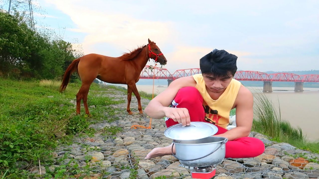 Horse Riding Cooking and Eating a Whole Chicken YouTube