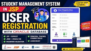 Student Management System in JSP | User Registration Form with Oracle Database|Java JSP CRUD Project