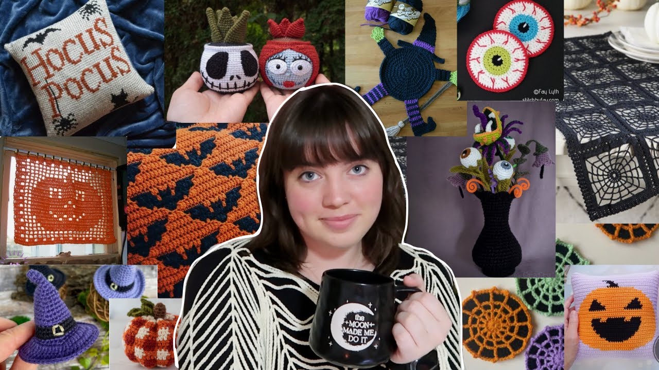 50 простых идей для вязания крючком декора на Хэллоуин со схемами (для начинающих)