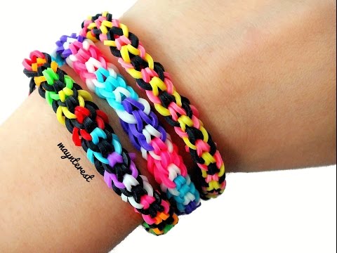 Video: Cómo hacer una pulsera de cola de pez invertida de Rainbow Loom