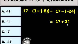 Pembahasan soal UN Matematika SMP No 1 Tahun 2012