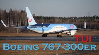 TUI Boeing 767 - Take-Off from wet runway at Stockholm Arlanda