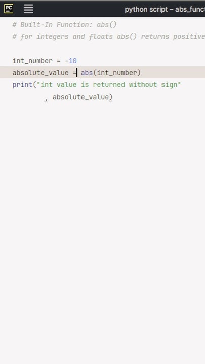 Python Absolute Function abs( ) Explained: Why You Need It #Python # ...