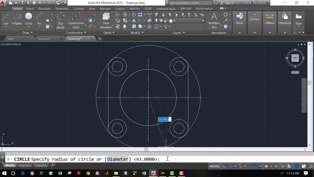 HOW TO DRAW A 2D SKETCH IN AUTOCAD 2016 - YouTube