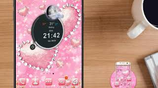 Luxury Rose Gold Pink Love Heart Diamond Theme screenshot 5