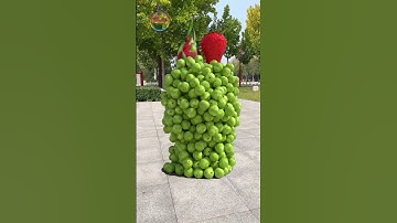 Create fruit and vegetable characters that stand up, walk, collide and fall over.. 3D special effect