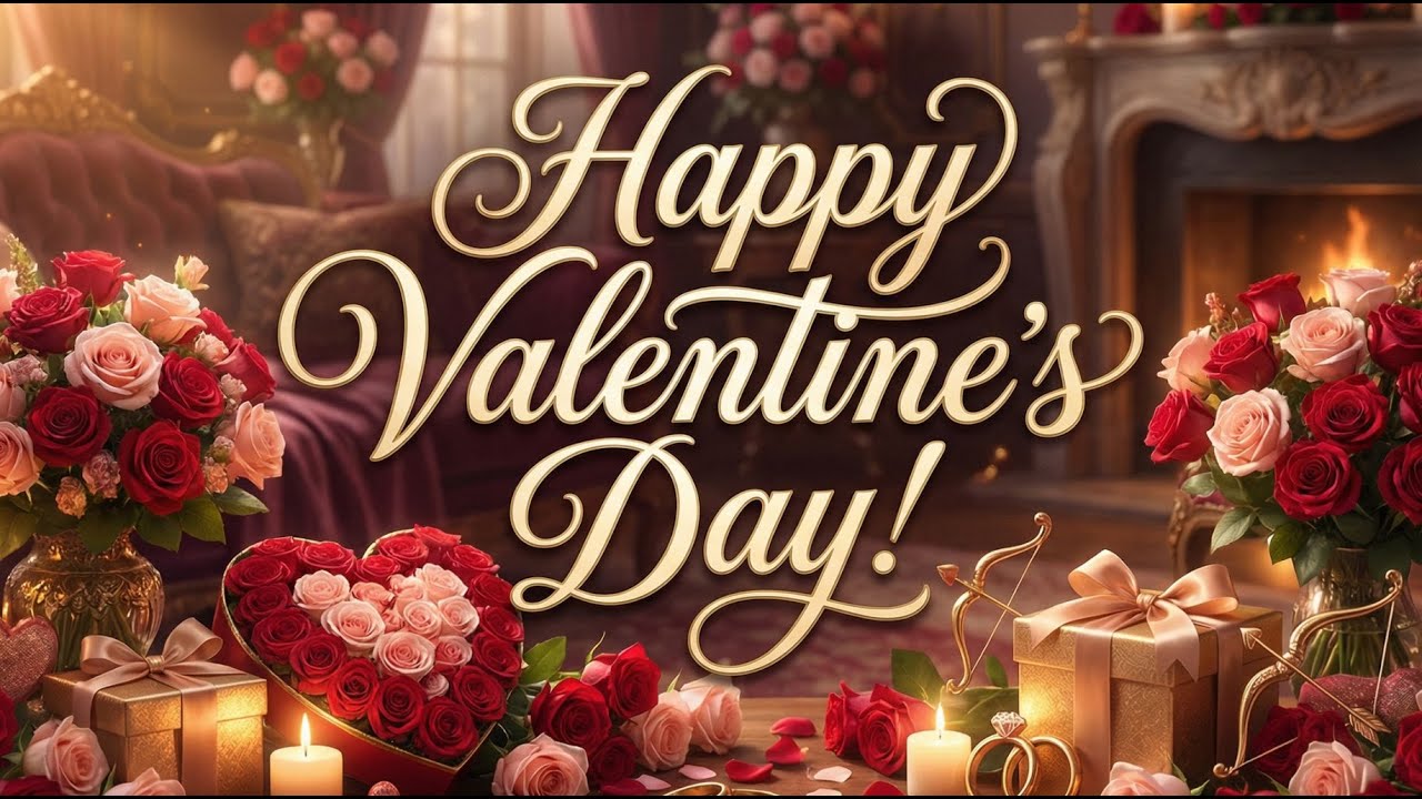 Happy Valentine's Day 2026 🌹 Beautiful Musical Greeting Card to Share Hearts • Love • Romantic