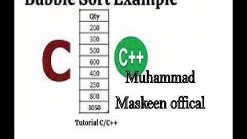 Bubble sorting by using c/c++ in array data structure in Urdu /Hindi  tutorial