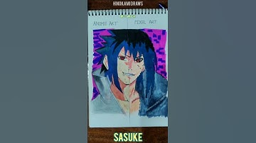 I drew Sasuke Uchiha in Pixel Art Style 🎨😆 #shorts #anime #drawing #art #sasuke #artstyle #pixelart