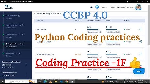 Python coding Practice-1F |  NXT Wave | #nxtwave #ccbpacademy #coding #ccbpintensive #python #ccbp