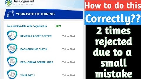 Bgv in cognizant || cognizant background verification failed  || Pre joining formalities