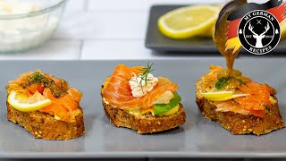 Easy Homemade Graved Salmon with 3 Sauces / Gravlax ✪ MyGerman.Recipes