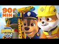 Rubbles construction tower rescues w paw patrol chase  90 minute compilation  rubble  crew