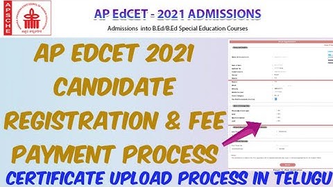 AP EDCET 2021 Counselling Registration process in Telugu/APEDCET 2021 Candidate Registration process