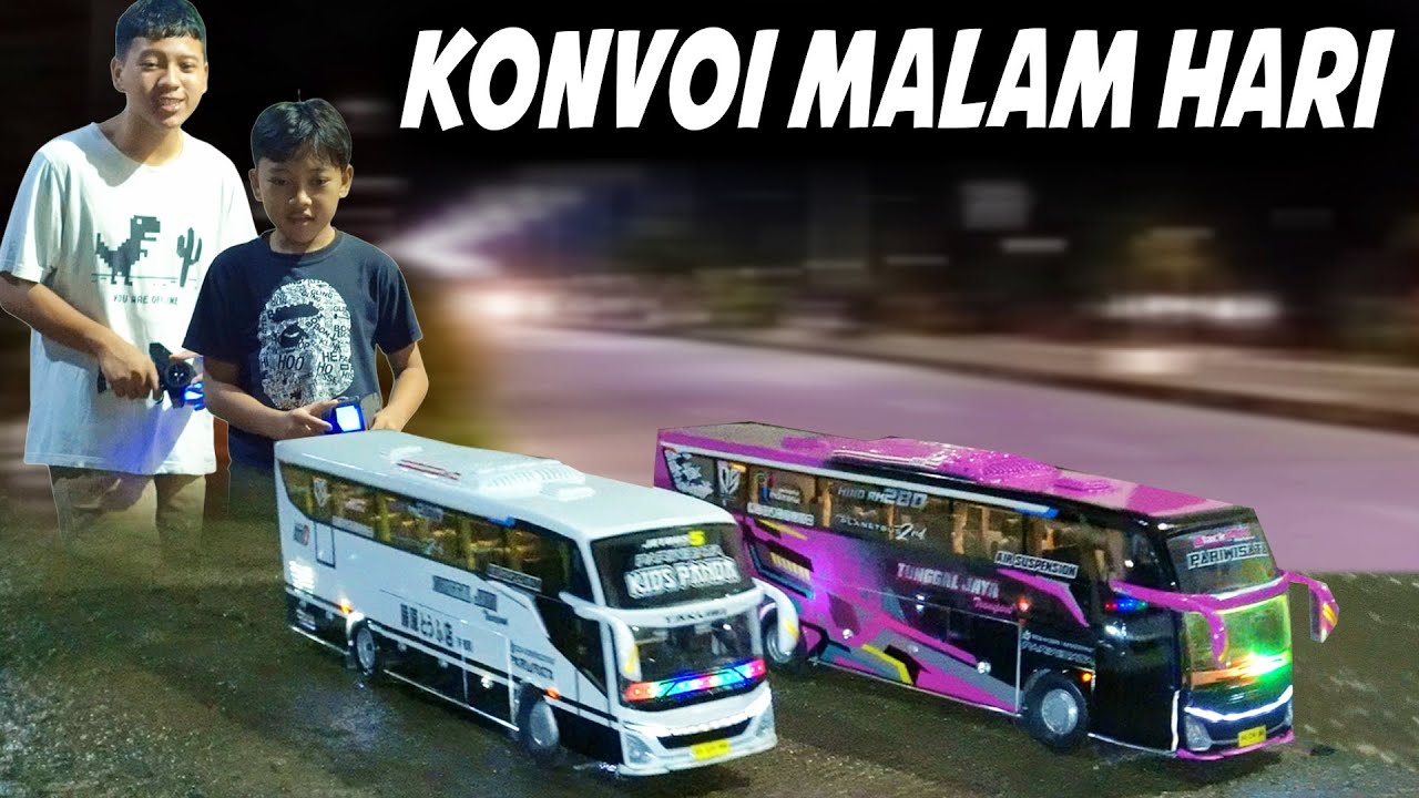 DITDIM KONVOY RC BUS TELOLET ARTIS KIDS PANDA DAN BLACKPINK MALAM HARI..