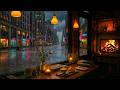 Rainy Jazz Piano 🌧️ Warm Study Room Ambience &amp; Crackling Fireplace for Deep Focus, Calm Mind