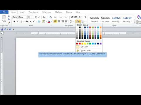 How to Remove Text Shading in MS Word Document